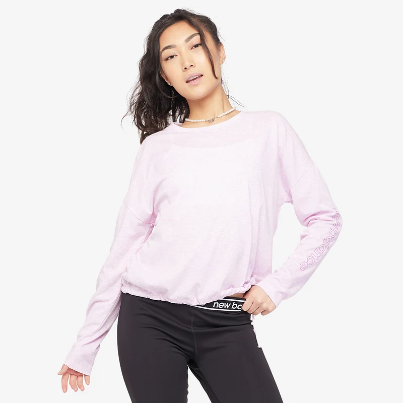 Camiseta New Balance Jaspeado Tech Manga larga para mujer