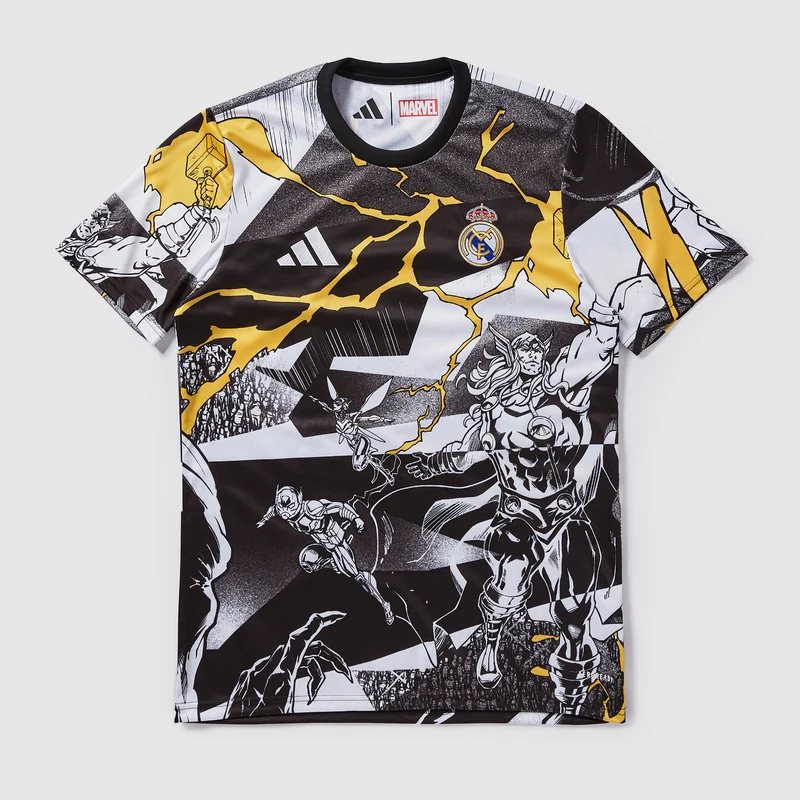Camiseta Prepartido adidas Real Madrid 25/26 x Marvel