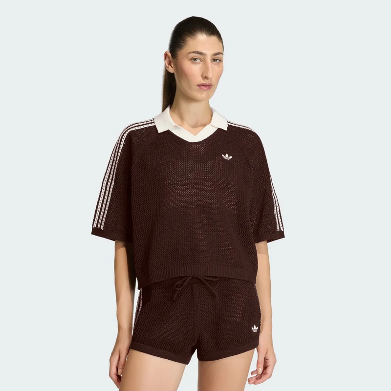 adidas Originals Women KNITTED CROCHET POLO