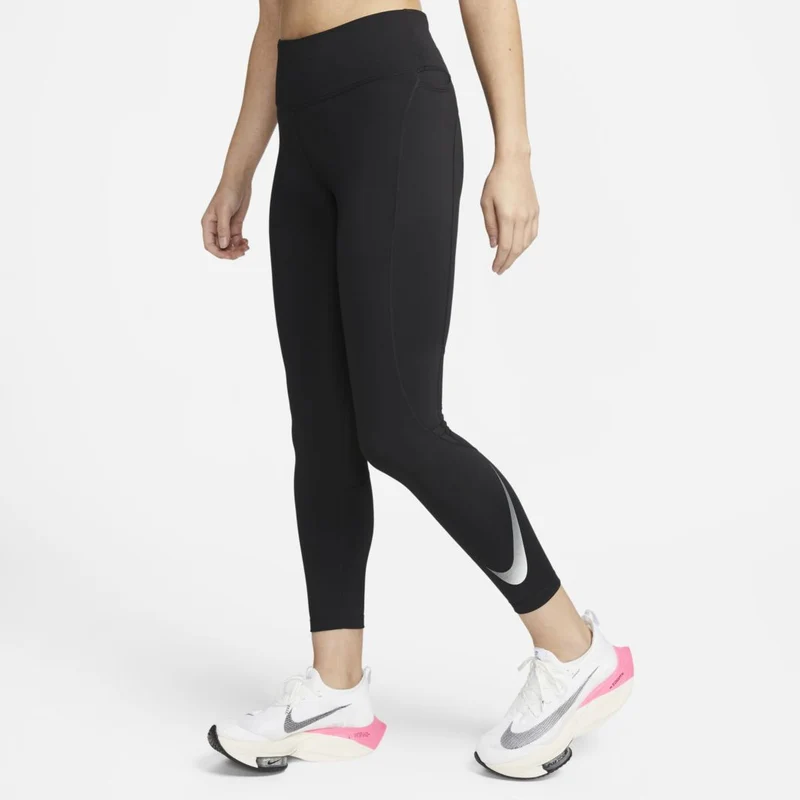 Nike Leggings de running de 7/8 de talle medio con bolsillos