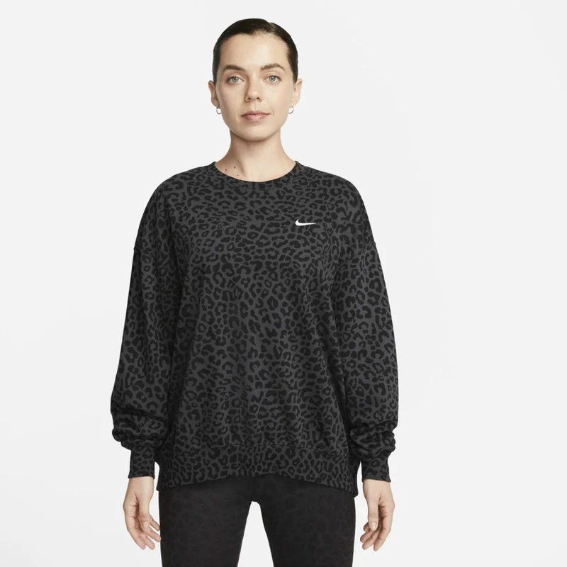 Sudadera Nike Dri-FIT Get Fit All-Over Leopard Print para mujer