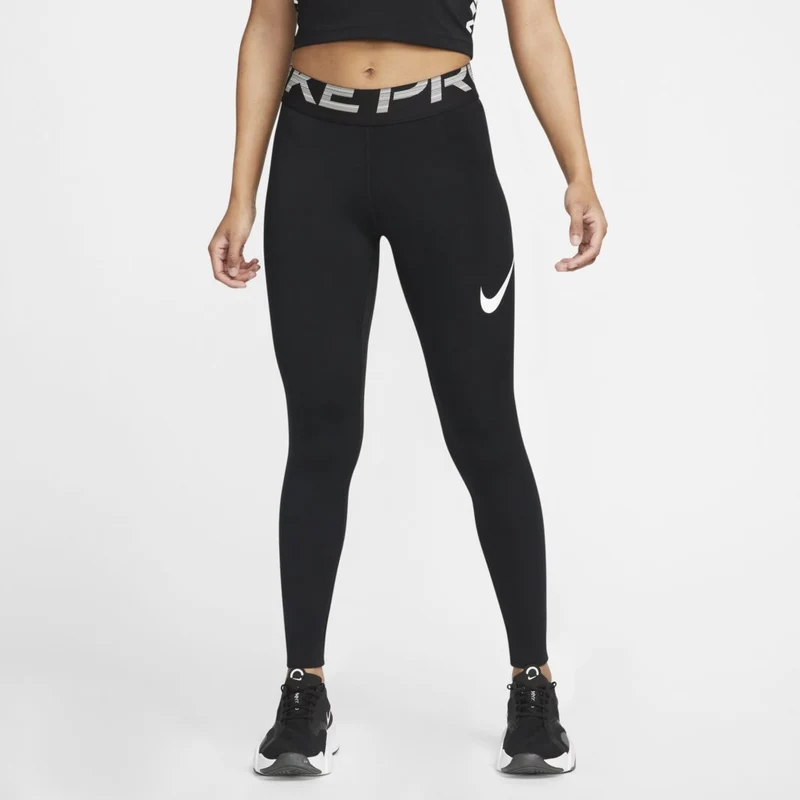Nike Leggings de entrenamiento de talle medio con malla y pa
