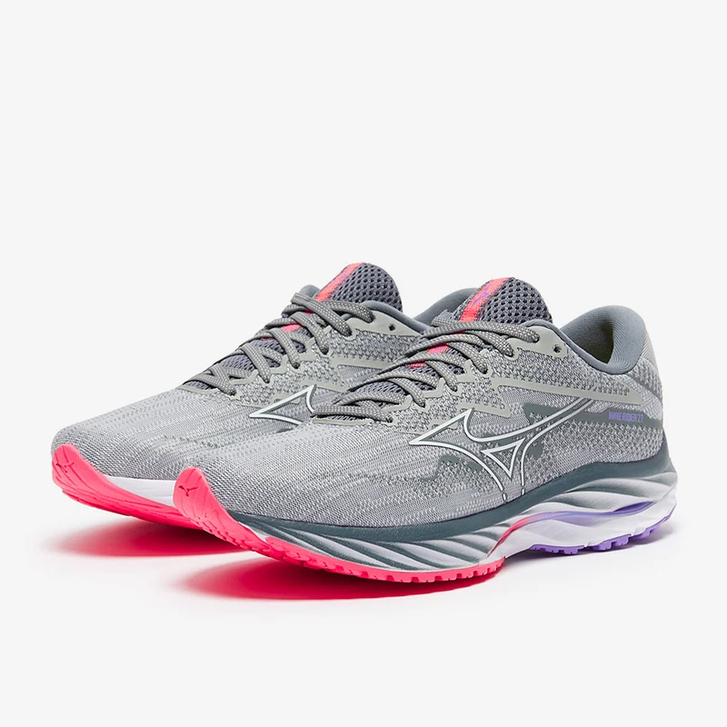 Mizuno Wave Rider 27 para mujer - Perla Azul/Blanco/High