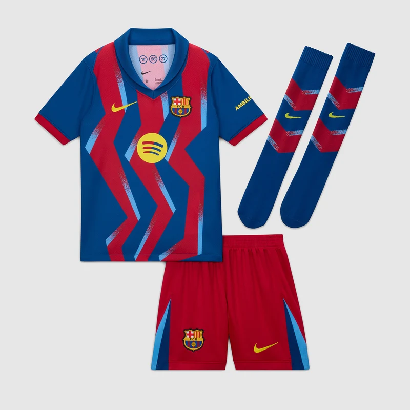 Kit Nike FC Barcelona 25/26 Dri-FIT El Classico Stadium para niños