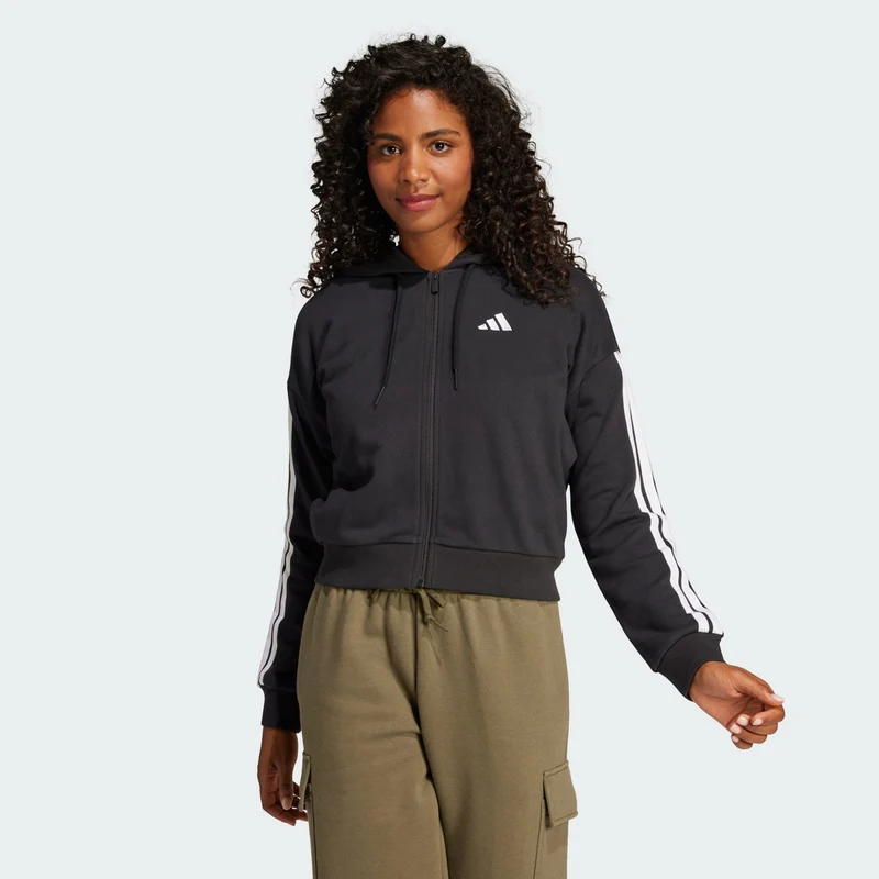 adidas Womens Essentials 3-Stripes French Terry Full