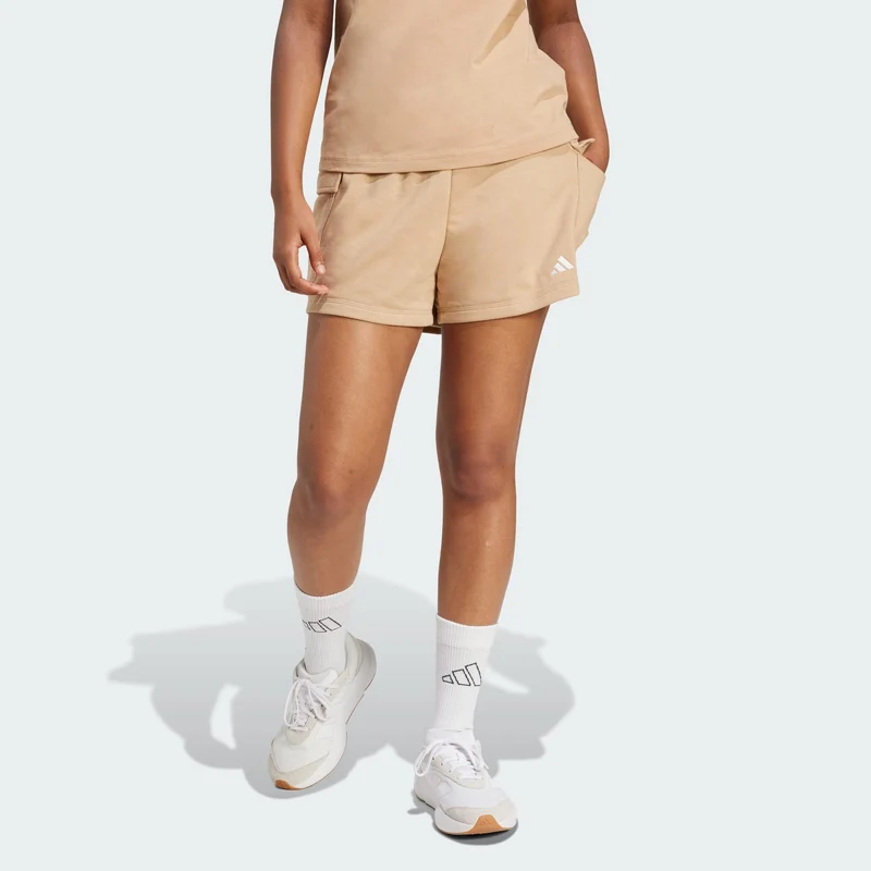 adidas Womens Essentials Small Logo French Terry Cargo Shorts