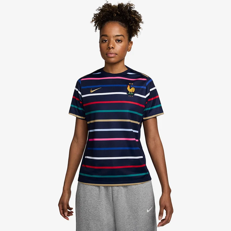 Camiseta Nike Francia 2024 Dri-FIT Academy Pro Pre-Partido MC Primera equipación para mujer