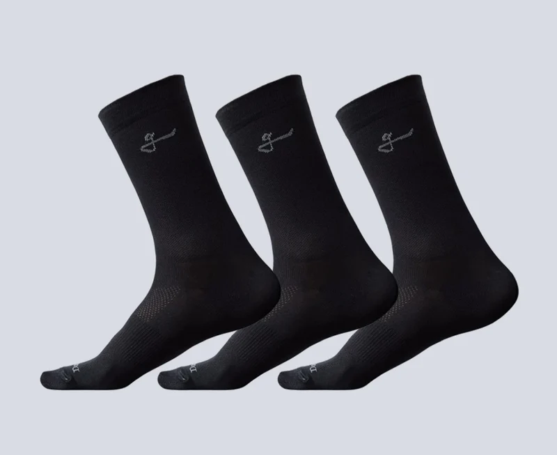 Medias Ciclismo Givelo Paquete 3 Calcetines Negros