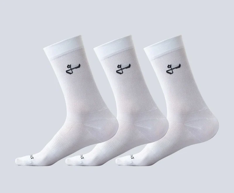 Medias Ciclismo Givelo Paquete 3 Calcetines Blancos