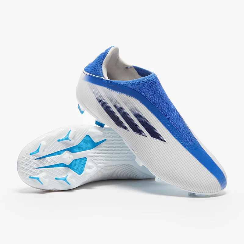 adidas X Speedflow.3 Sin Cordones FG para niños - Blanco/Legacy Índigo/Hi
