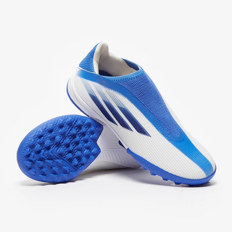 adidas X Speedflow.3 Sin Cordones TF para niños - Blanco/Legacy Índigo/Hi