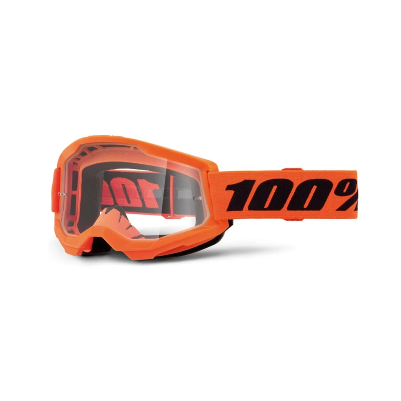 Goggle 100% Strata 2 Naranja Neon Lente clear Niño