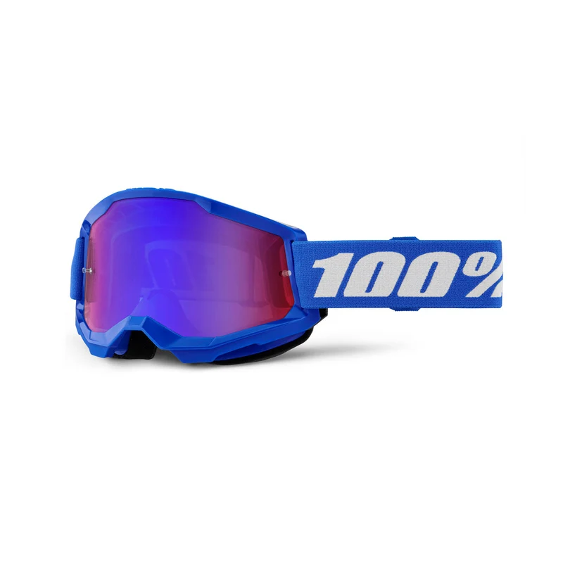 Goggle 100% Strata 2 Azul Lente Rojo Azul Espejo Niño