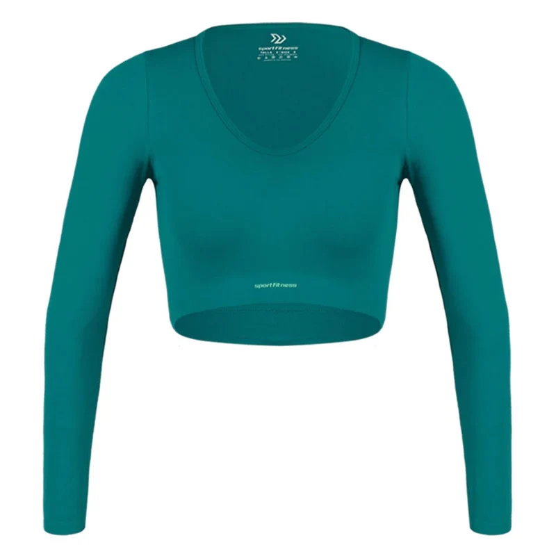 Top Con M/L Mujer Seamless Shake Sportfitness Azul Jade
