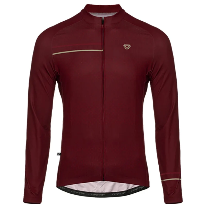 Jersey Ciclismo GW Camisa M/L Hombre Half & Half Escarlata