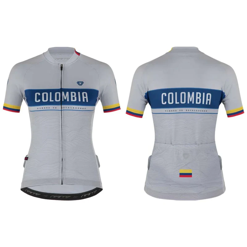 Jersey Ciclismo M/C Mujer GW Colombia Escaladores Gris