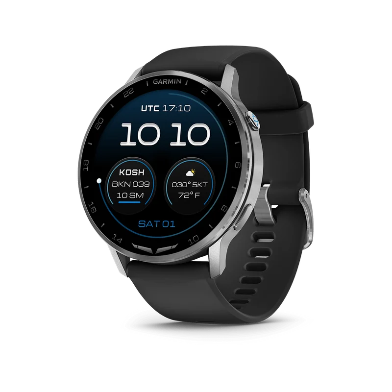 Reloj Garmin D2 Air X15 GPS AMOLED Slate con Correa de Silicona Negra