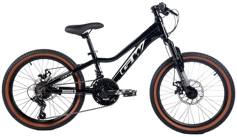 Bicicleta MTB 24 GW Monkey 3*7 Vel D/B Mecánico Negro Gris