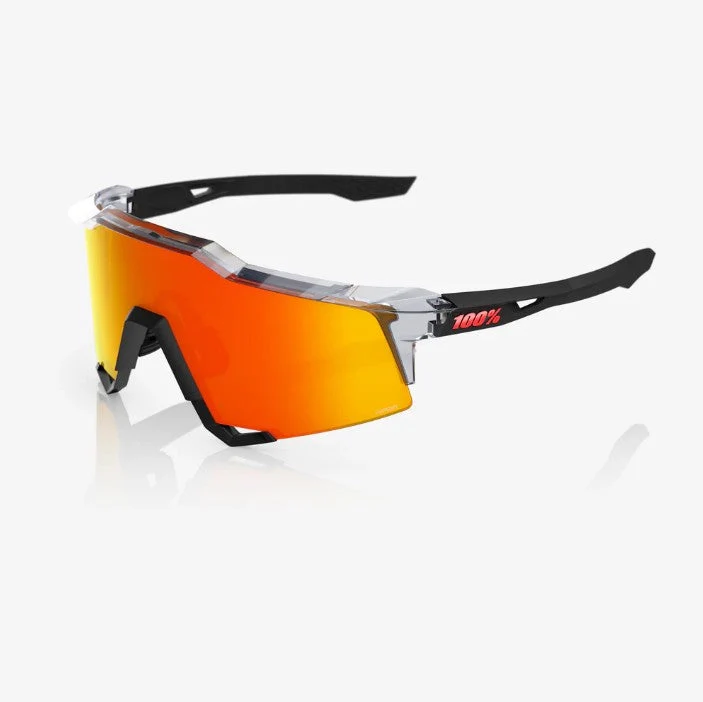 Gafas 100% Speedcraft Polished Traslucido Gris/Negro Mate Lente Hiper Rojo Espejo