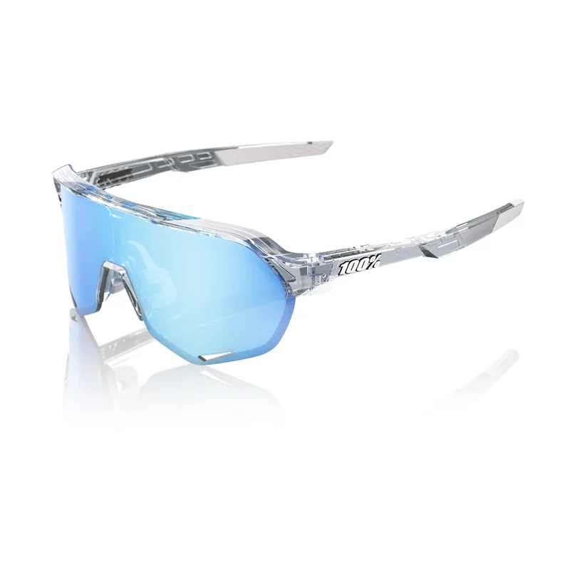 Gafas 100% S2 Polished Traslucido Clear Lente Hiper Azul Espejo