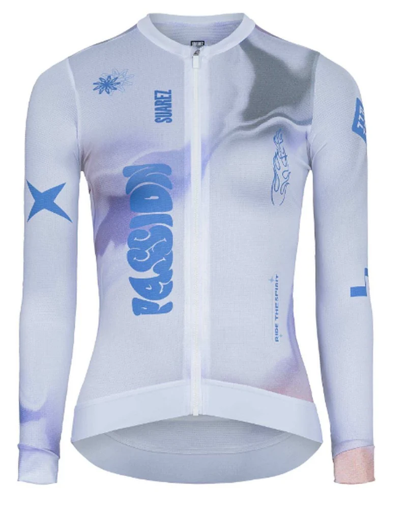 Jersey de Ciclismo M/L Mujer Suarez Rappid Glass White