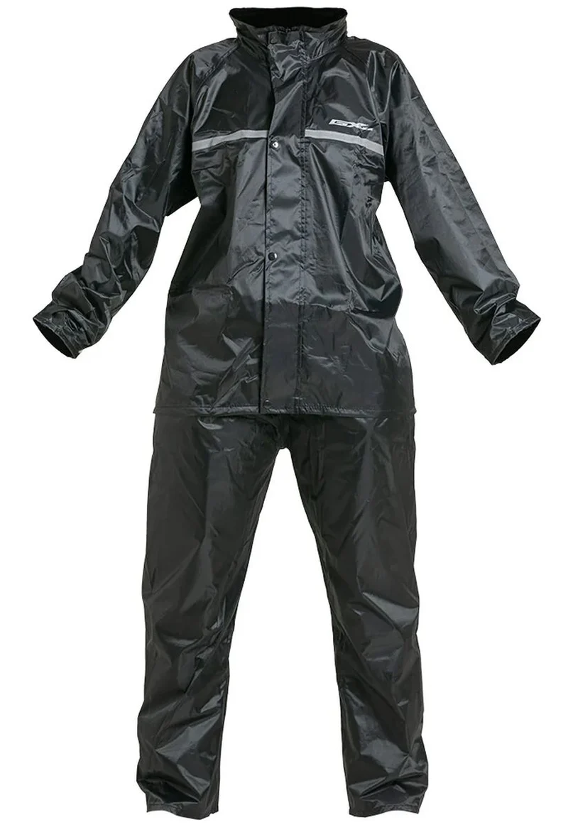 Impermeable Pantalón-Chaqueta Con Reflectivo GXMotor Negro