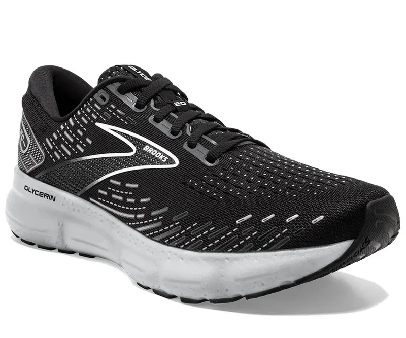 Tenis Brooks Glycerin 20 Hombre Negro/Blanco/Gris