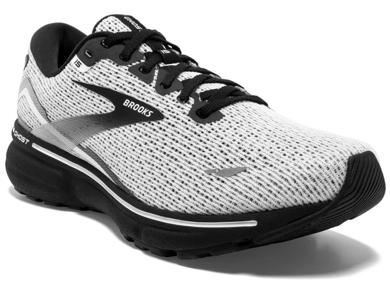 Tenis Brooks Ghost 15 Hombre Blanco/Negro