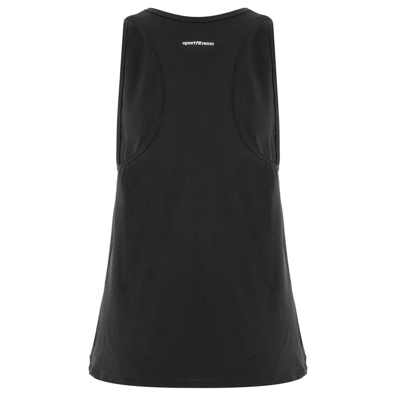 Camiseta Manga Sisa Mujer Hill Sportfitness Negro