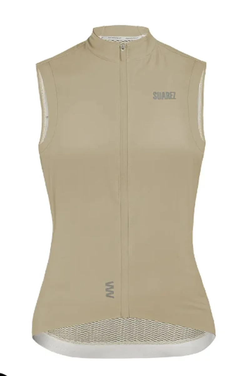 Chaleco Cortavientos de Ciclismo Suarez Mujer Barrier Sand