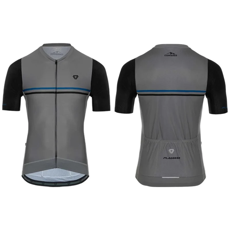 Jersey Ciclismo M/C Hombre GW Flamma Gris Azul