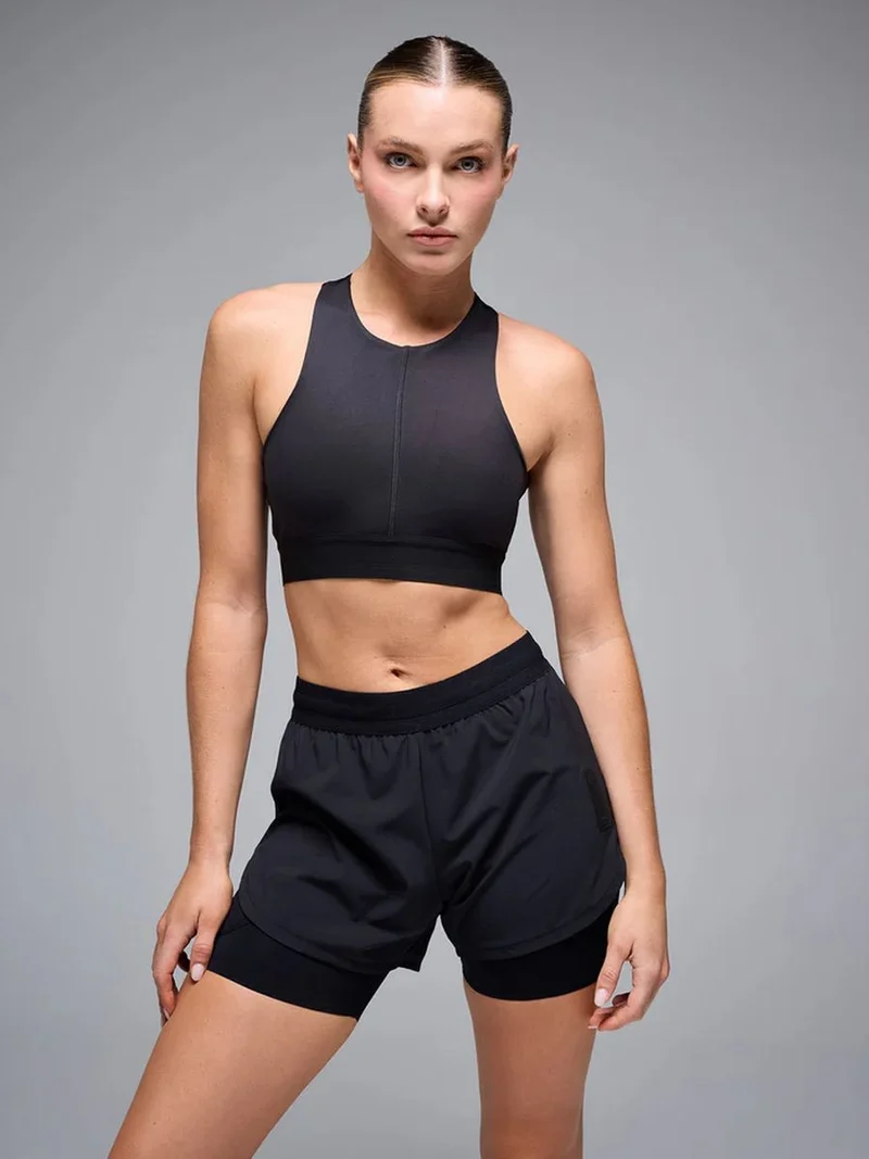 Pantaloneta Running Mujer Givelo BYND 2 en 1 Negra