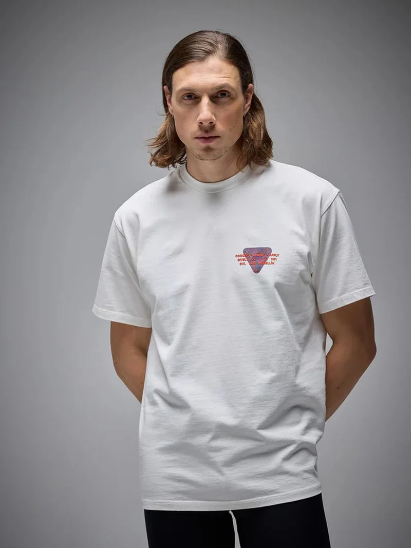 Camiseta Casual Hombre Oversized CDA 100% Algodón Off White