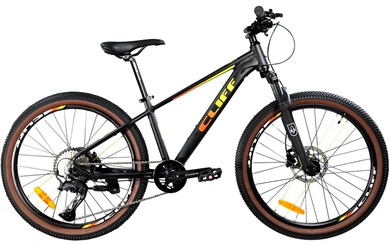 Bicicleta Cliff Rocket Niños 24"HD 11 Vel 2025 Negro/Naranja