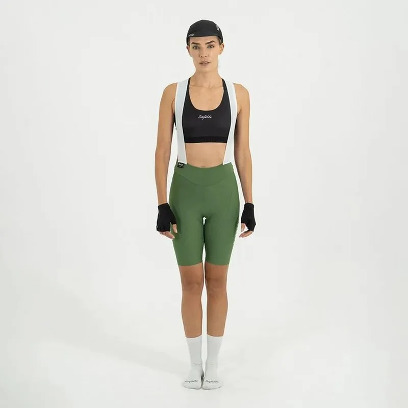Pantaloneta de Ciclismo C/T Safetti Girona Mujer Oliva