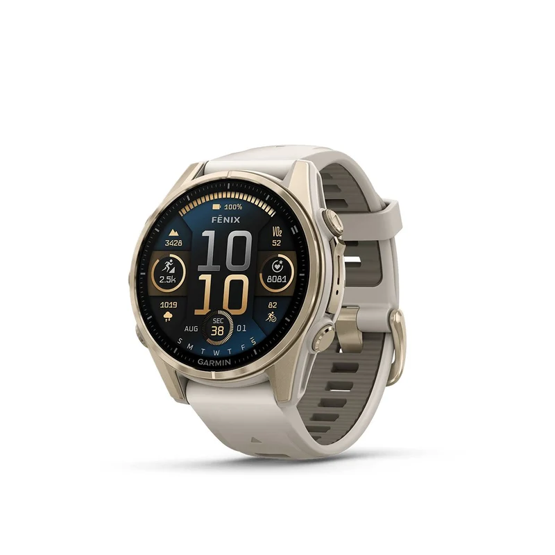 Reloj Garmin Fenix 8 43Mm Amoled Oro Zafiro Gris