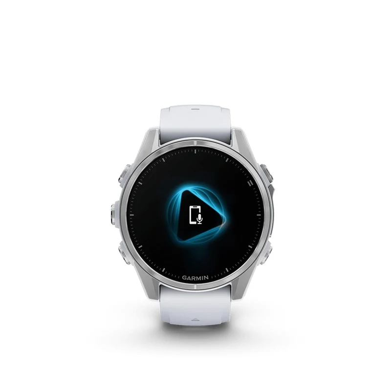 Reloj Garmin Fenix 8 43Mm Amoled Plata Banda Silicona Blanca
