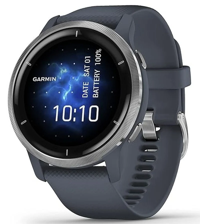 Reloj Garmin Venu 2 Plateado Grafito Azul