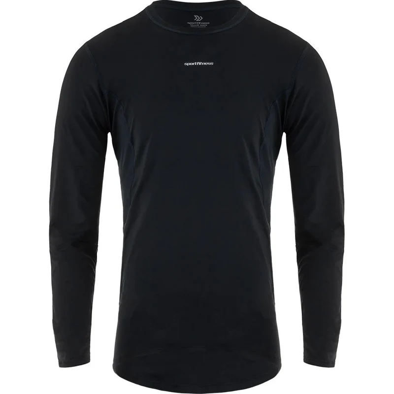 Camiseta Manga Larga Hombre Summit Sportfitness Negro