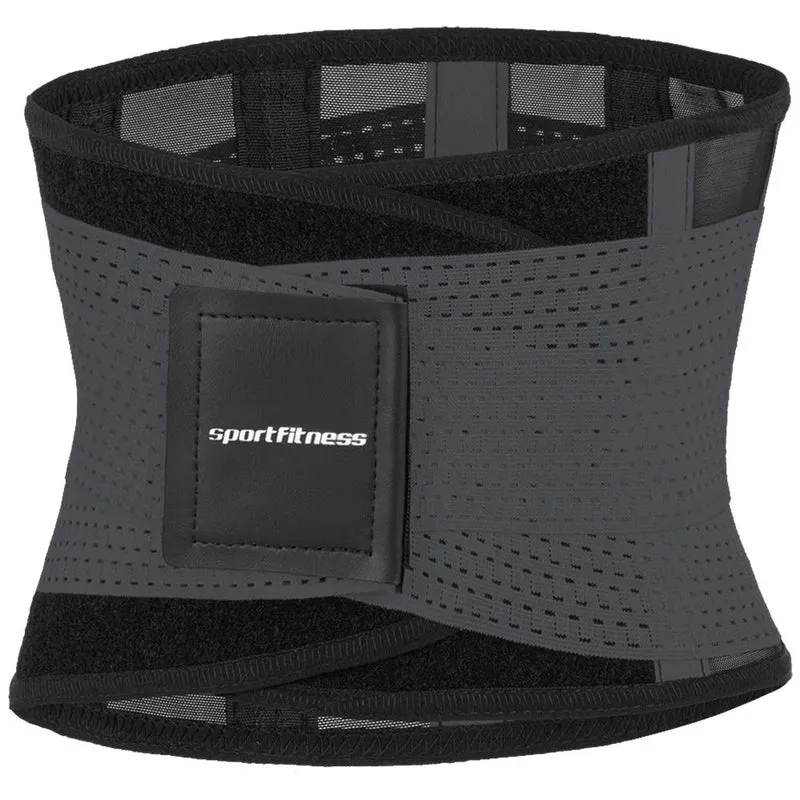 Cinturón Faja Abdominal Doble Ajuste Sportfitness Negro/Gris