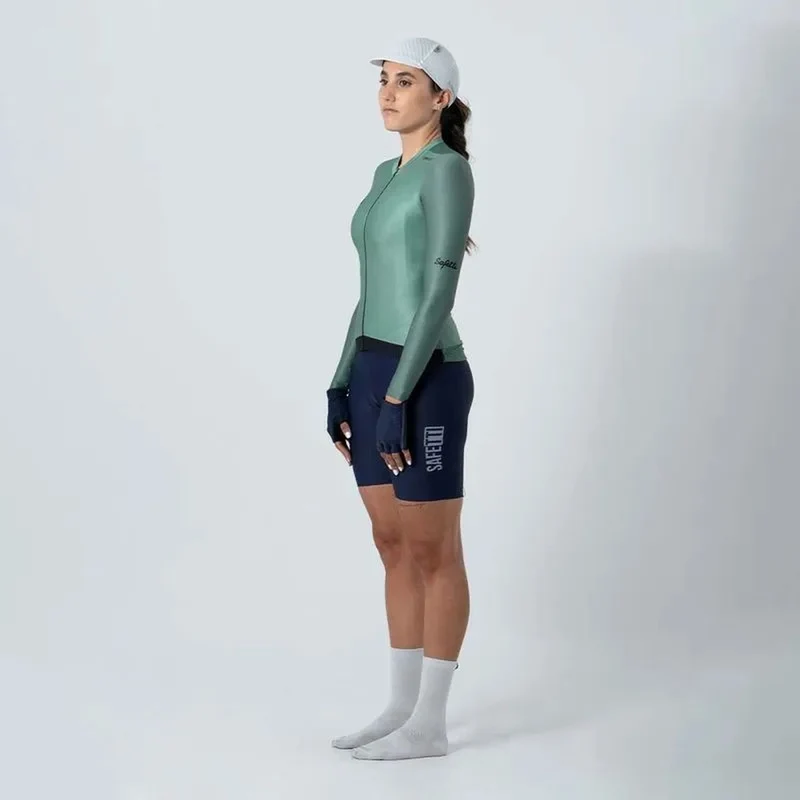 Jersey Ciclismo M/L Safetti Leggero Cadet Blue Mujer