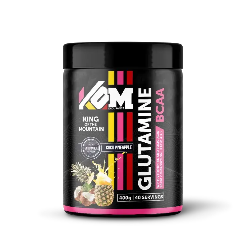 Kom Endurance Aminoacidos Nutricion Deportiva , bote de bcaa,s+glutamina sabor piña-coco 400gr